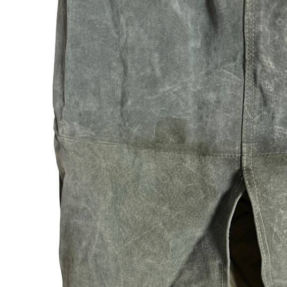 BlankNYC Hunter Green Retro Suede Leather Front Slit Pencil Midi Skirt Size 29 - Picture 9 of 15